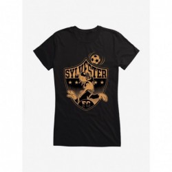 Limited Time Special Looney Tunes Sylvester Football Bronze Girls T-Shirt $9.96 T-Shirts